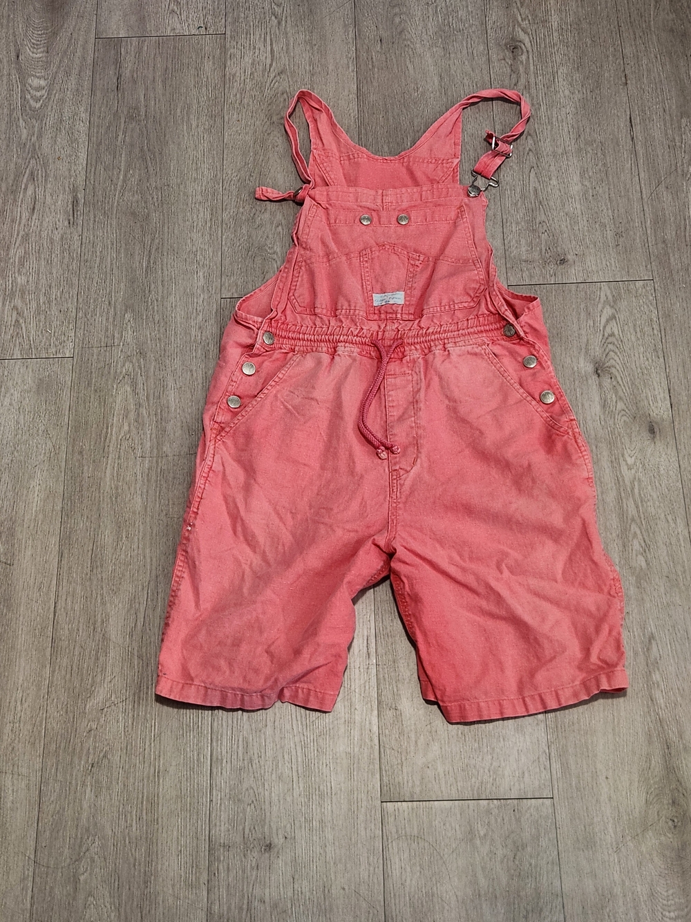 VTG 90s Gitano Coral Pink Ramie Cotton Shortalls M
​